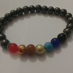 Hematite Chakra Bead Stretch Bracelet